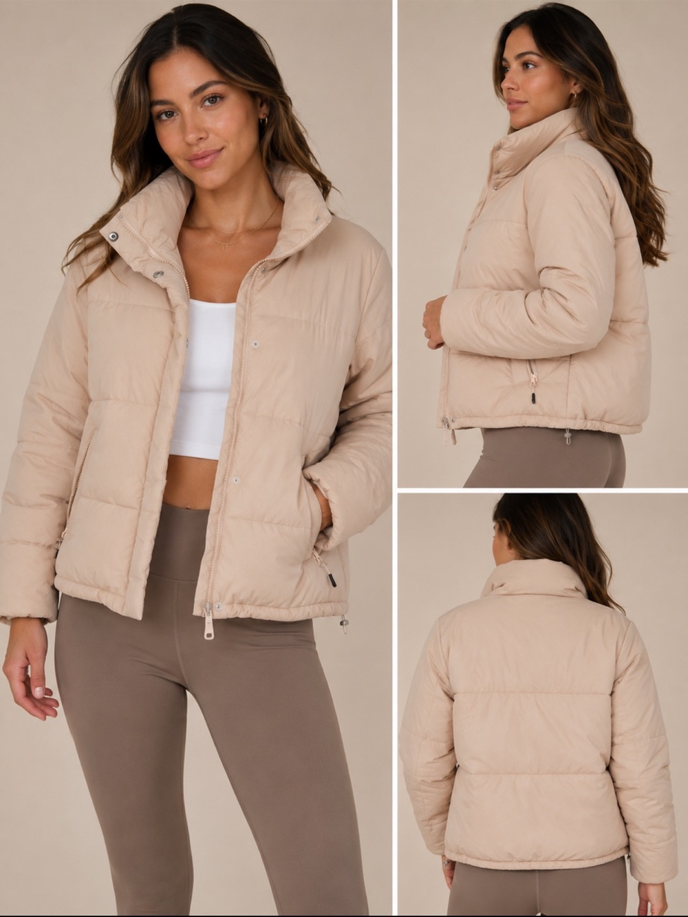 NWOT- BODY  Beige oversized, Puffer Jacket. XS